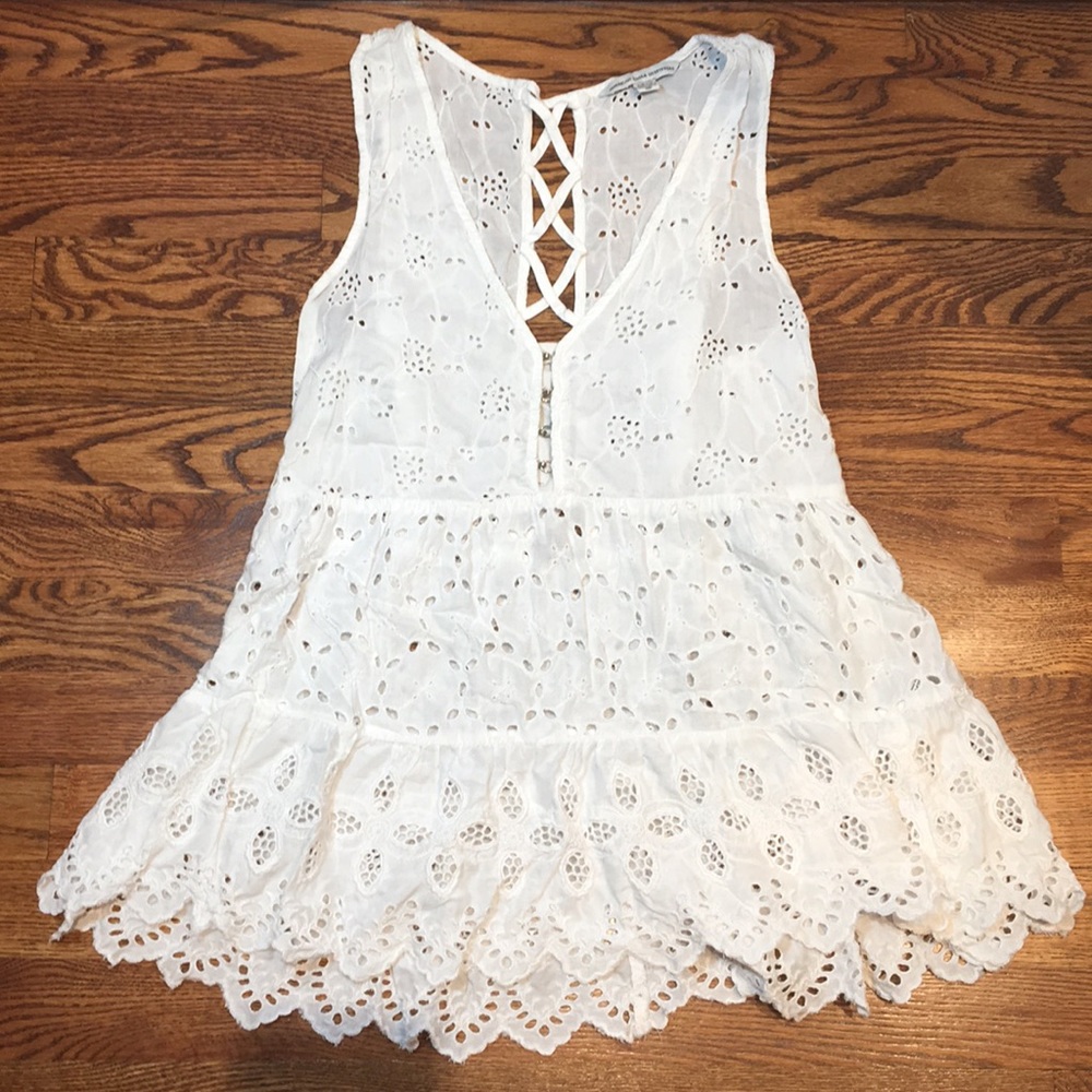 White Lace American Eagle Tank Top (size:S)